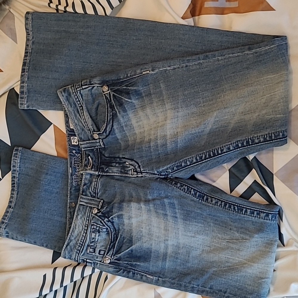 SOLD! Women's Miss Me Boot Cut Jeans Size 29 "Paris" - Picture 1 of 5
